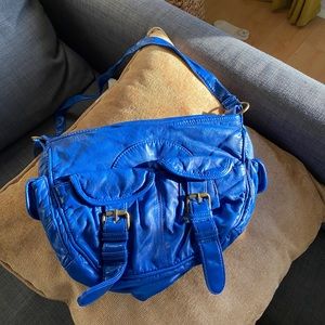Blue Vintage Faux Leather Purse